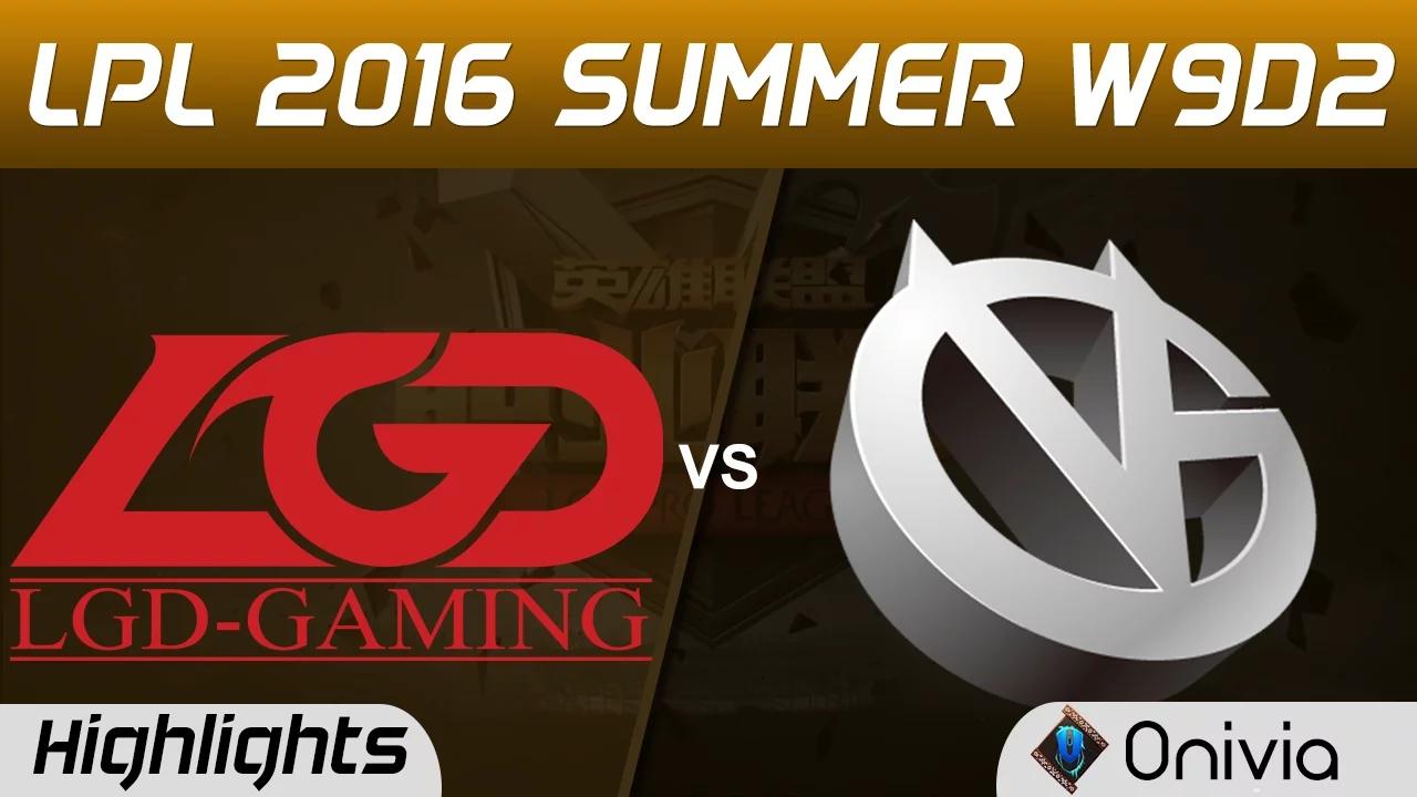 LGD vs VG Highlights Game 1 Tencent LPL Summer 2016 W9D2 LGD Gaming vs Vici Gaming thumbnail