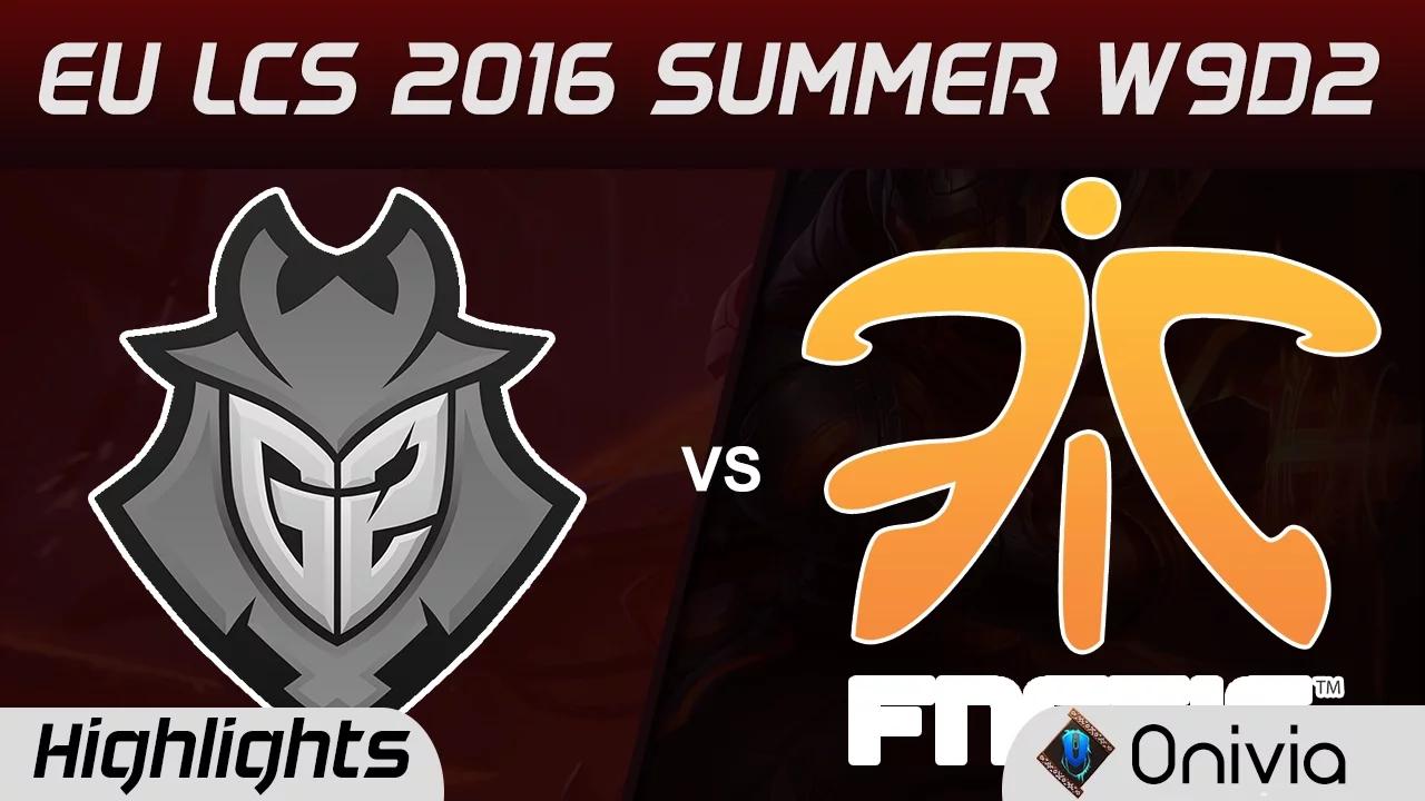 G2 vs FNC highlights Game 1 EU LCS 2016 Summer W9D2 G2 Esports vs Fnatic thumbnail