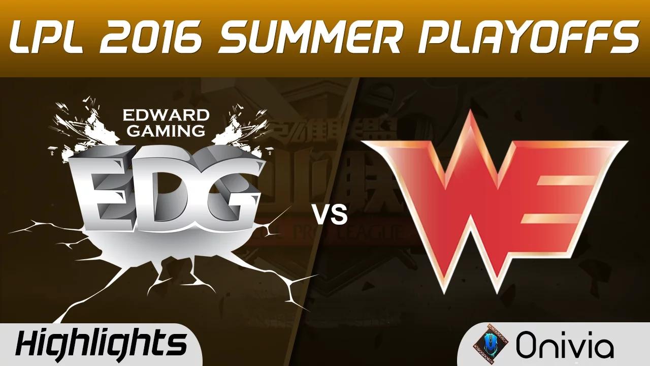 EDG vs WE Highlights Game 2 Tencent LPL Summer Playoffs Semi Finals 2016 Edward Gaming vs Team WE thumbnail