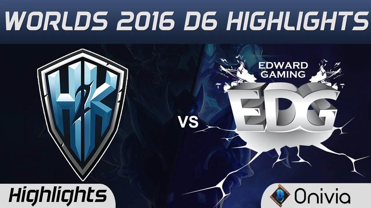 H2K vs EDG Highlights Worlds 2016 D6 H2K Gaming vs Edward Gaming thumbnail