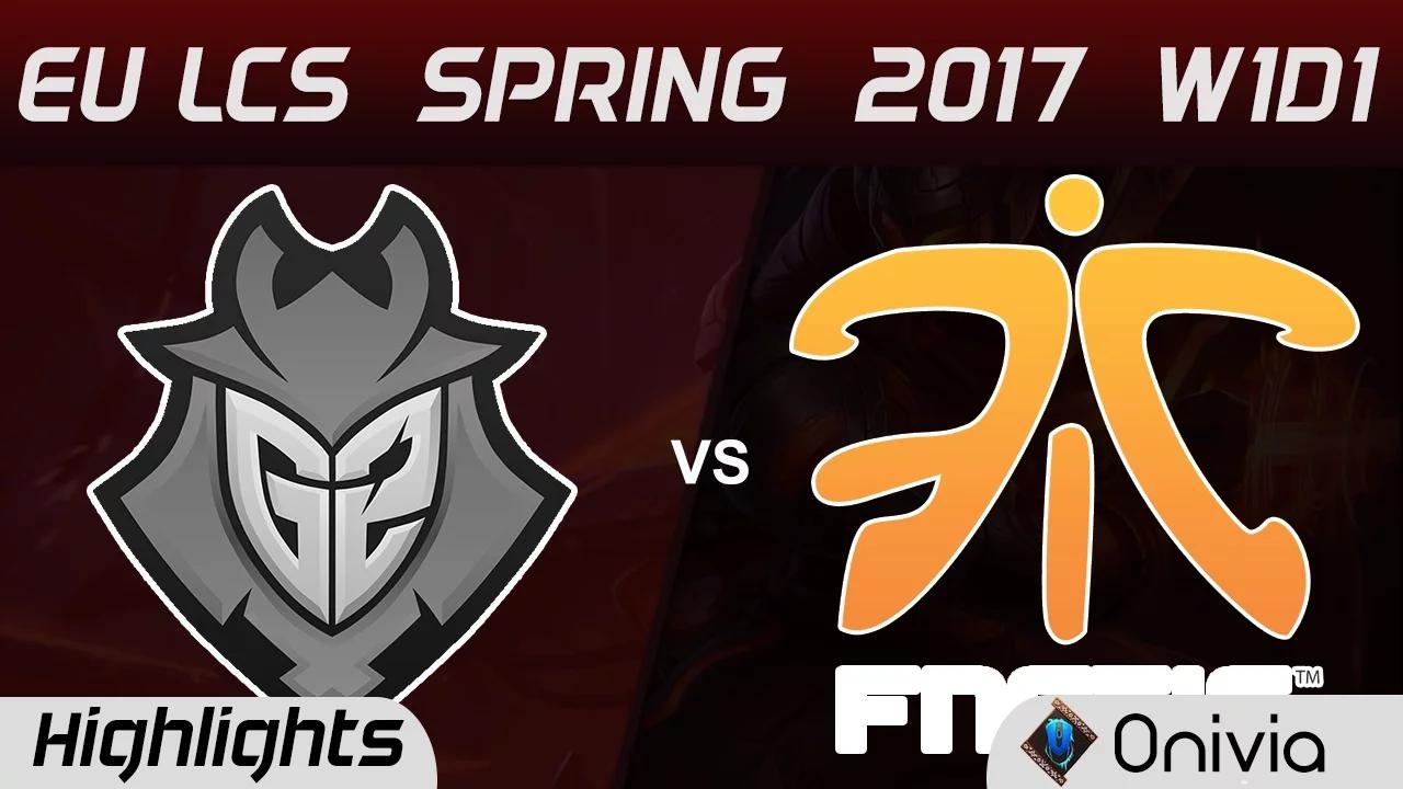 G2 vs FNC Highlights Game 1 EU LCS Spring 2017 W1D1 G2 Esports vs Fnatic thumbnail