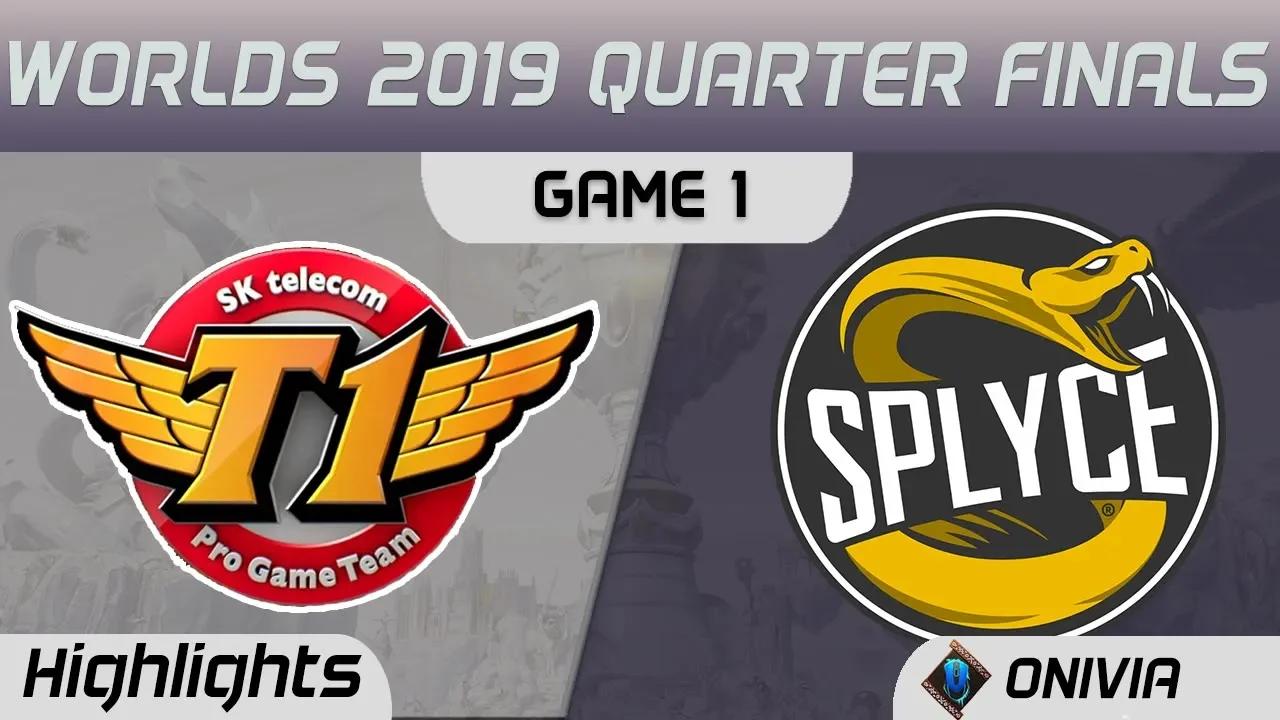 SKT vs SPY Highlights Game 1 Worlds 2019 Main Event Quarter Finals SK Telecom T1 vs Splyce by Onivia thumbnail