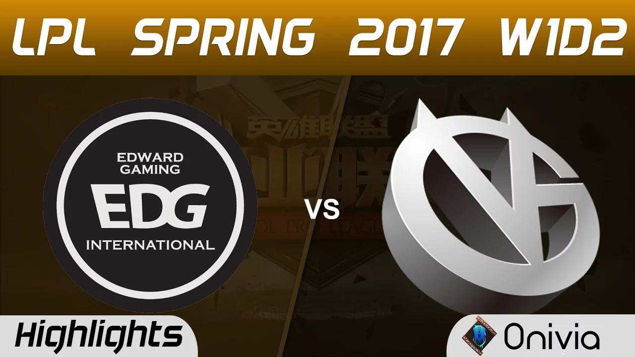 EDG vs VG Highlights Game 1 LPL Spring 2017 W1D2 Edward Gaming vs Vici Gaming thumbnail