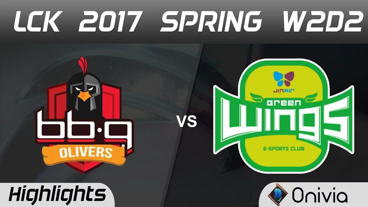 BBQ vs JAG Highlights Game 1 LCK Spring 2017 W2D2 BBQ Olivers vs Jin Air Green Wings thumbnail