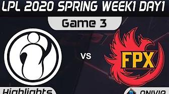 IG vs FPX Highlights Game 3 LPL Spring 2020 W1D1 Invictus Gaming vs FunPlus Phoenix LPL Highlights 2 thumbnail