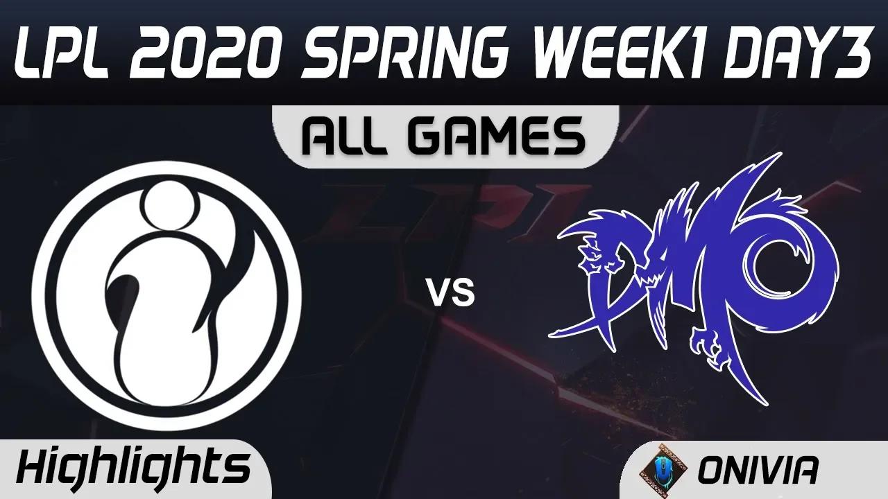 IG vs DMO ALL GAMES Highlights LPL Spring 2020 W1D3 Invictus Gaming vs Dominus Esports LPL Highlight thumbnail