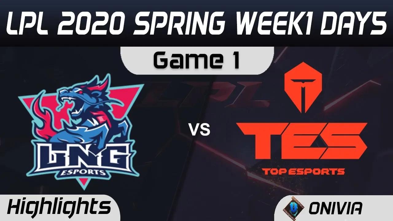 LNG vs TES Highlights Game 1 LPL Spring 2020 W1D5 LNG Esports vs Top Esports LPL Highlights 2020 by thumbnail