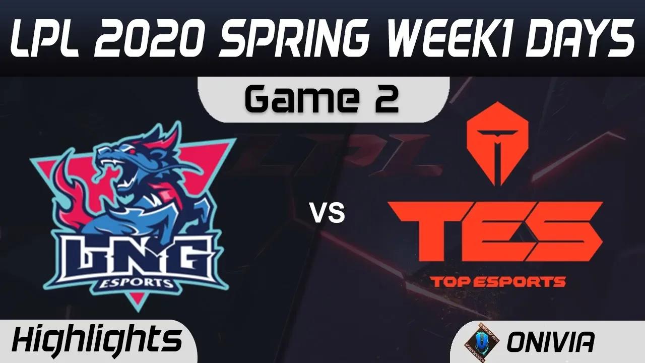 LNG vs TES Highlights Game 2 LPL Spring 2020 W1D5 LNG Esports vs Top Esports LPL Highlights 2020 by thumbnail