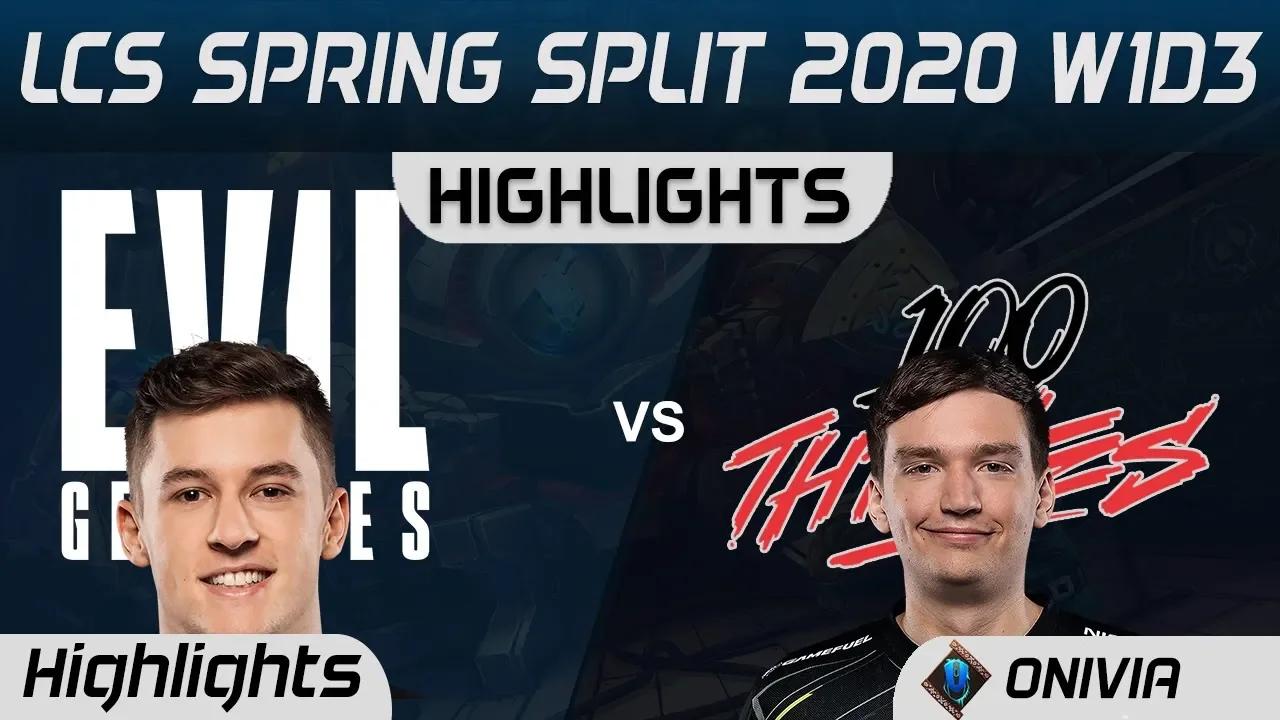 EG vs 100 Highlights LCS Spring 2020 W1D3 Evil Geniuses vs 100Thieves LCS Highlights 2020 by Onivia thumbnail