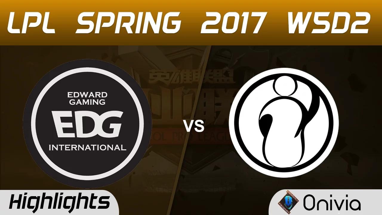 EDG vs IG Highlights Game 1 LPL Spring 2017 W5D2 Edward Gaming vs Invictus Gaming thumbnail