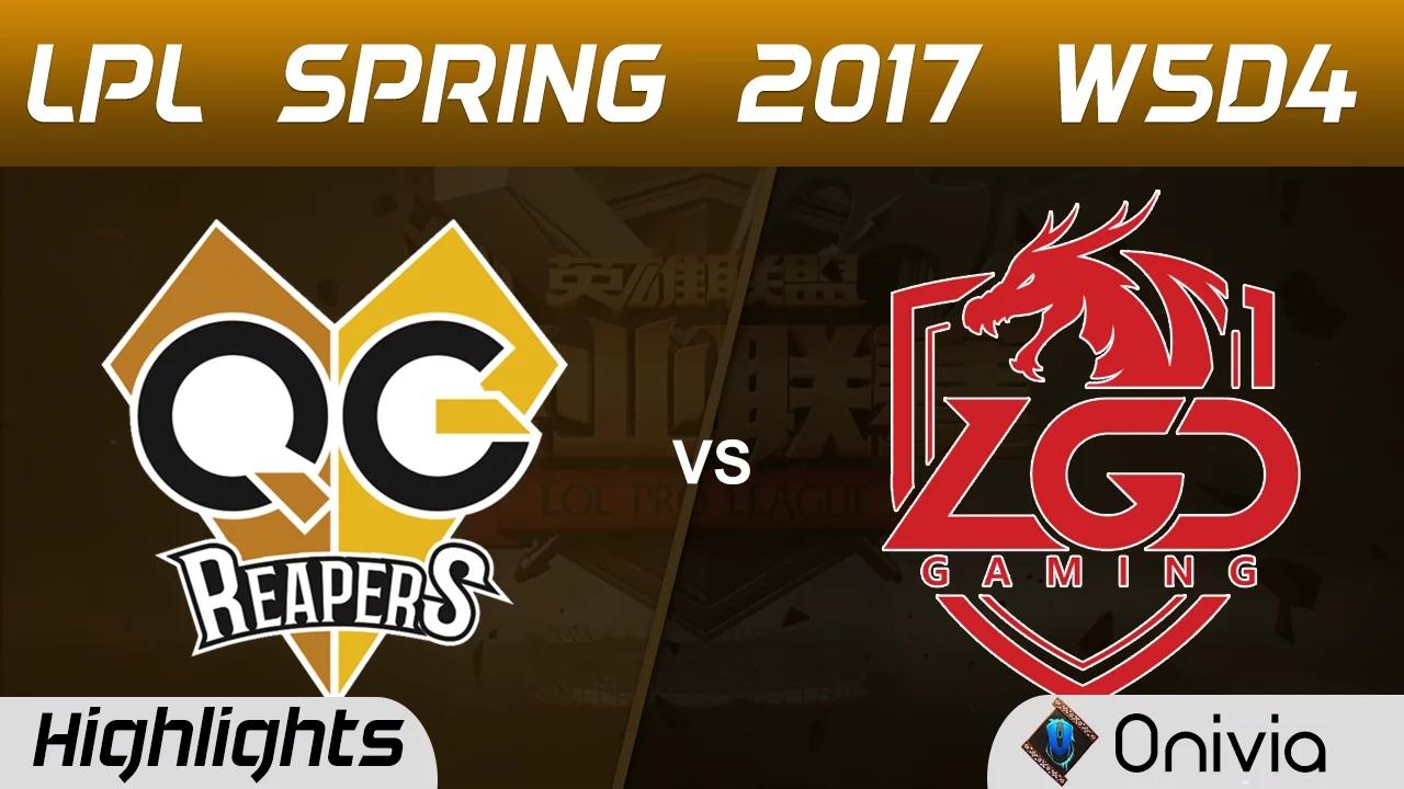 QG vs LGD Highlights Game 2 LPL Spring 2017 W5D4 QG Reapers vs LGD Gaming thumbnail