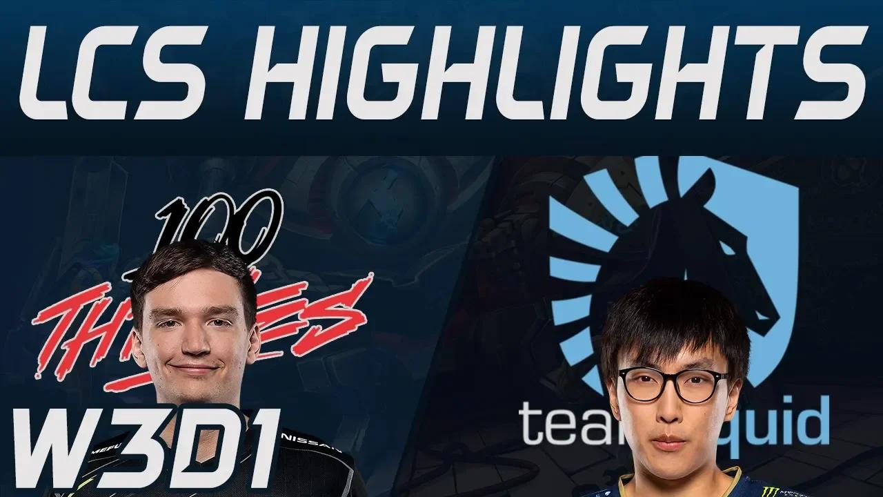 100 vs TL Highlights LCS Spring 2020 W3D1 100Thieves vs Team Liquid LCS Highlights 2020 by Onivia thumbnail