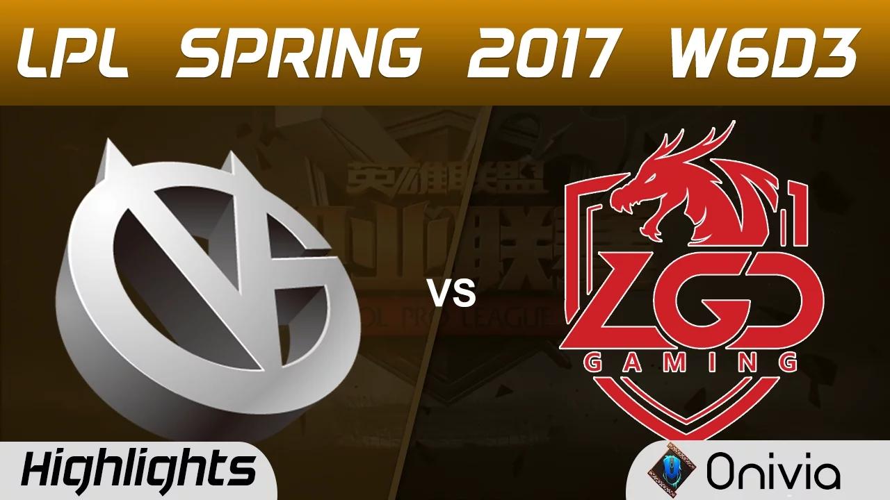 VG vs LGD Highlights Game 1 LPL Spring 2017 W6D3 Vici Gaming vs LGD Gaming thumbnail