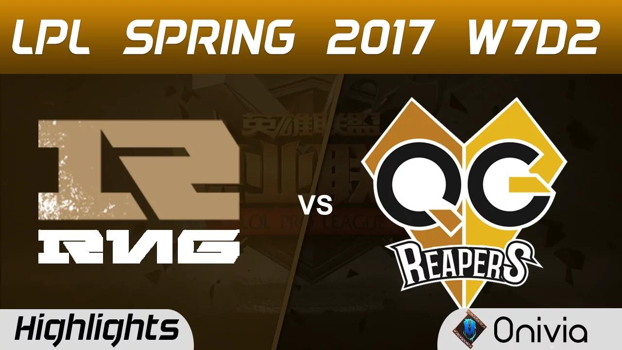 RNG vs QG Highlights Game 2 LPL Spring 2017 W7D2 Royal Never Give Up vs Qiao Gu Reapers thumbnail