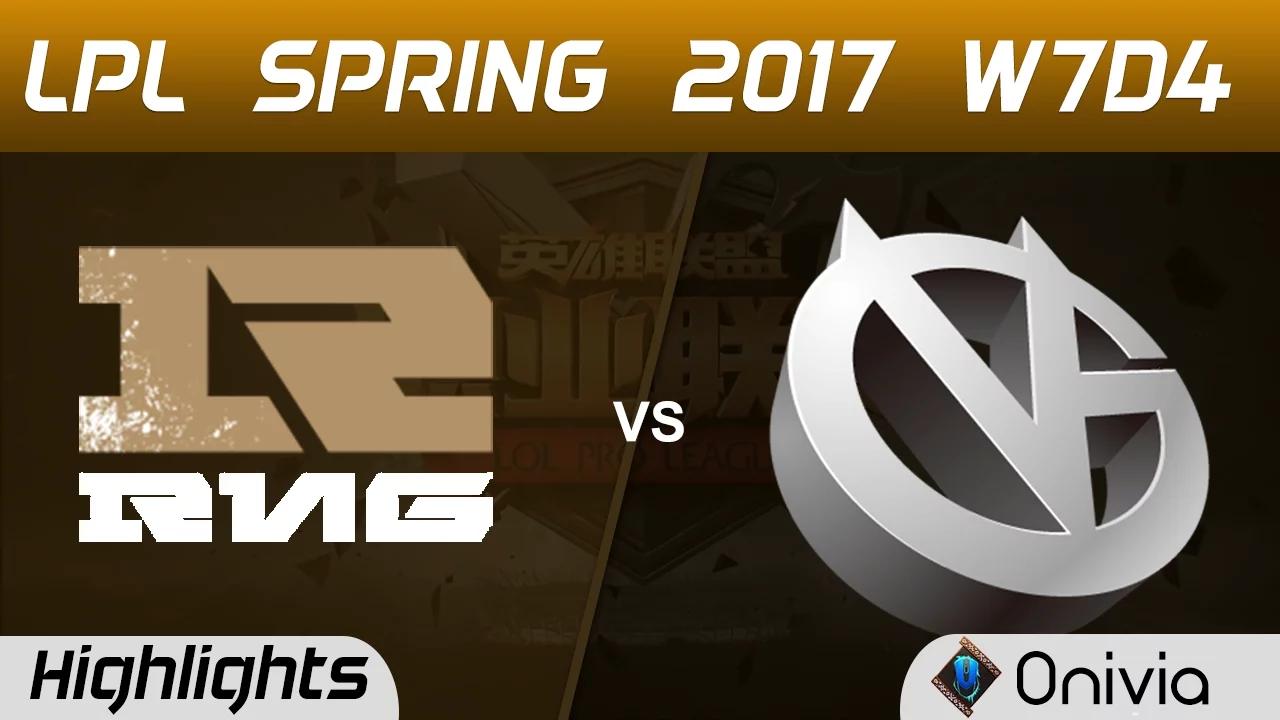 RNG vs VG Highlights Game 1 LPL Spring 2017 W7D4 Royal Never Give Up vs Vici Gaming thumbnail