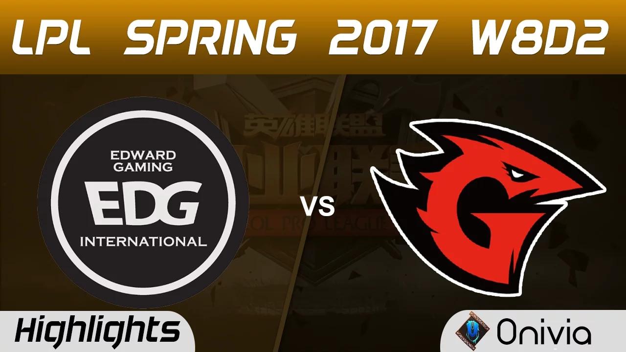 EDG vs GT Highlights Game 1 LPL Spring 2017 W8D2 Edward Gaming vs Game Talents thumbnail