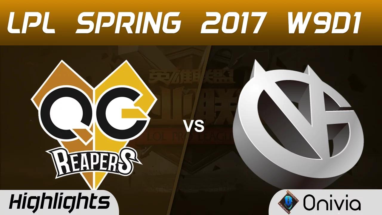 QG vs VG Highlights Game 1 LPL Spring 2017 W9D1 Qiao Gu vs Vici Gaming thumbnail