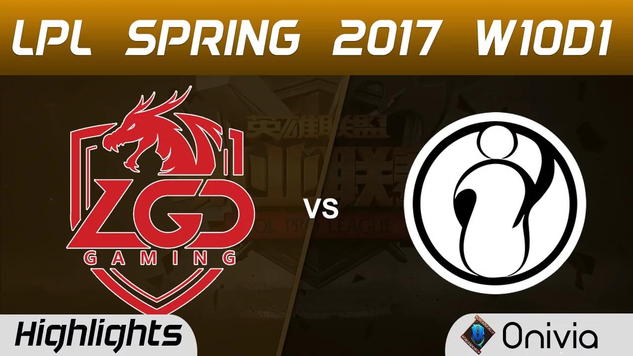 LGD vs IG Highlights Game 1 LPL Spring 2017 W10D1 LGD Gaming vs Invictus Gaming thumbnail