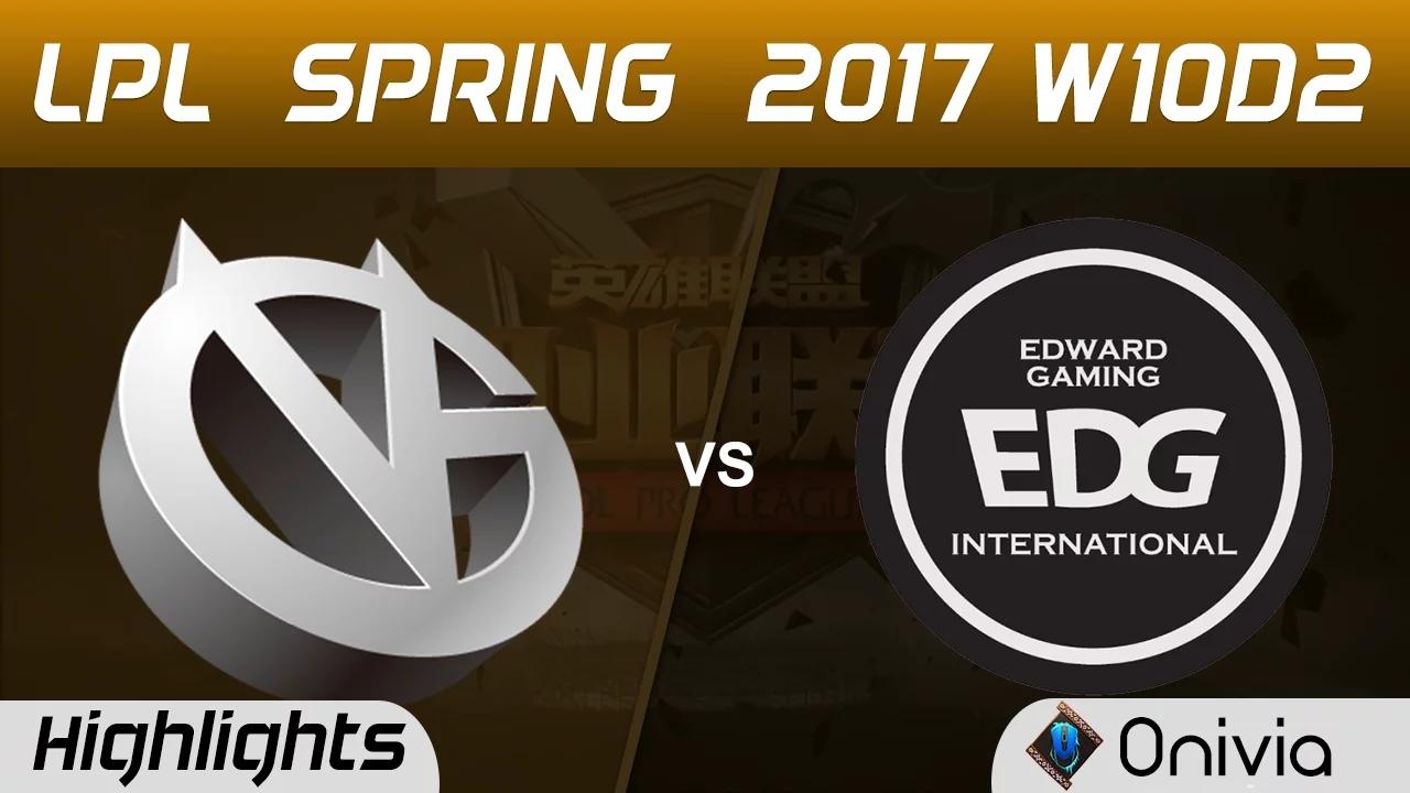 VG vs EDG Highlights Game 1 LPL Spring 2017 W10D2 Vici Gaming vs Edward Gaming thumbnail