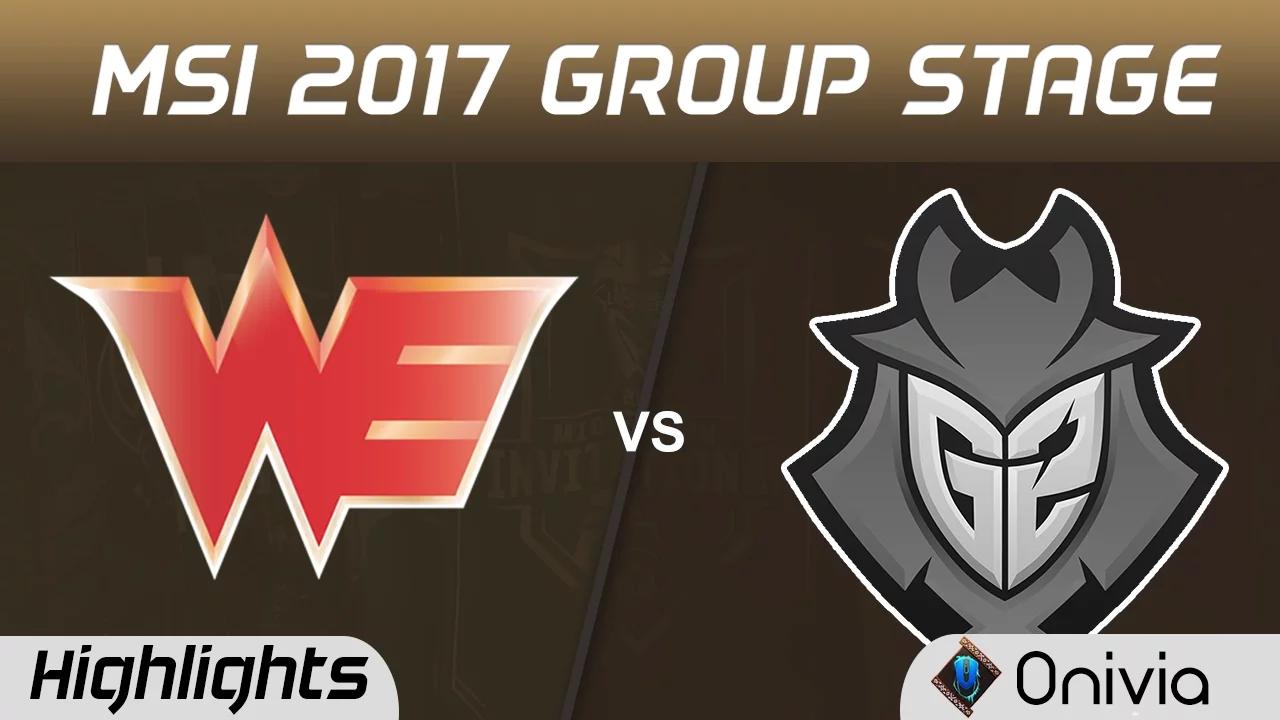 WE vs G2 Highlights MSI 2017 Group Team WE vs G2 Esports by Onivia thumbnail