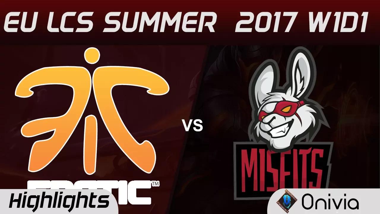 FNC vs MSF Highlights Game 1 EU LCS SUMMER 2017 Fnatic vs Misfits by Onivia thumbnail