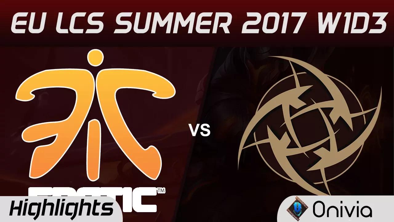 FNC vs NIP Highlights Game 1 EU LCS SUMMER 2017 Fnatic vs Ninjas in Pyjamas by Onivia thumbnail