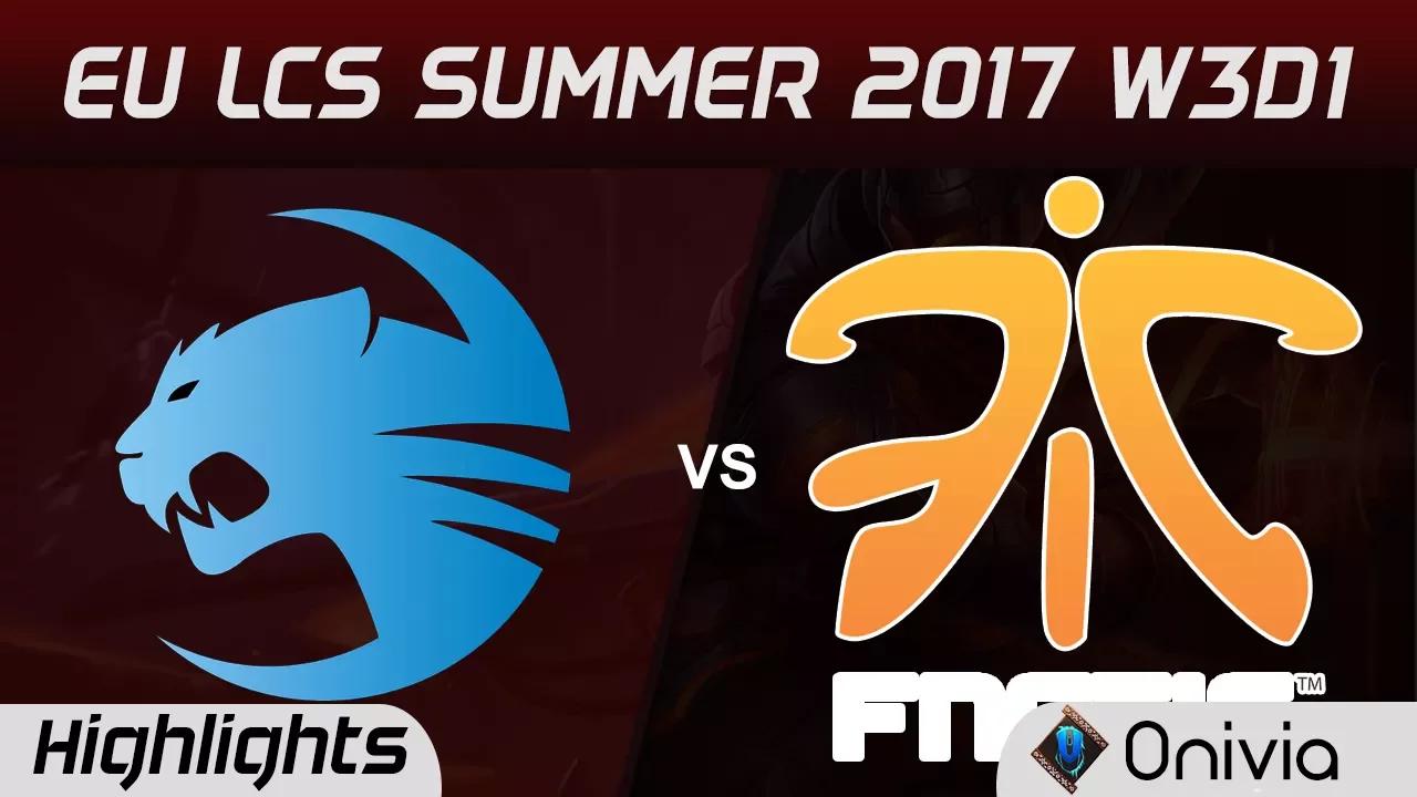 ROC vs FNC Highlights Game 1 EU LCS SUMMER 2017 Roccat vs Fnatic by Onivia thumbnail