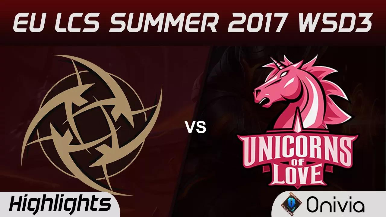 NIP vs UOL Highlights Game 1 EU LCS SUMMER 2017 Ninjas in Pyjamas vs Unicorns of Love by Onivia thumbnail