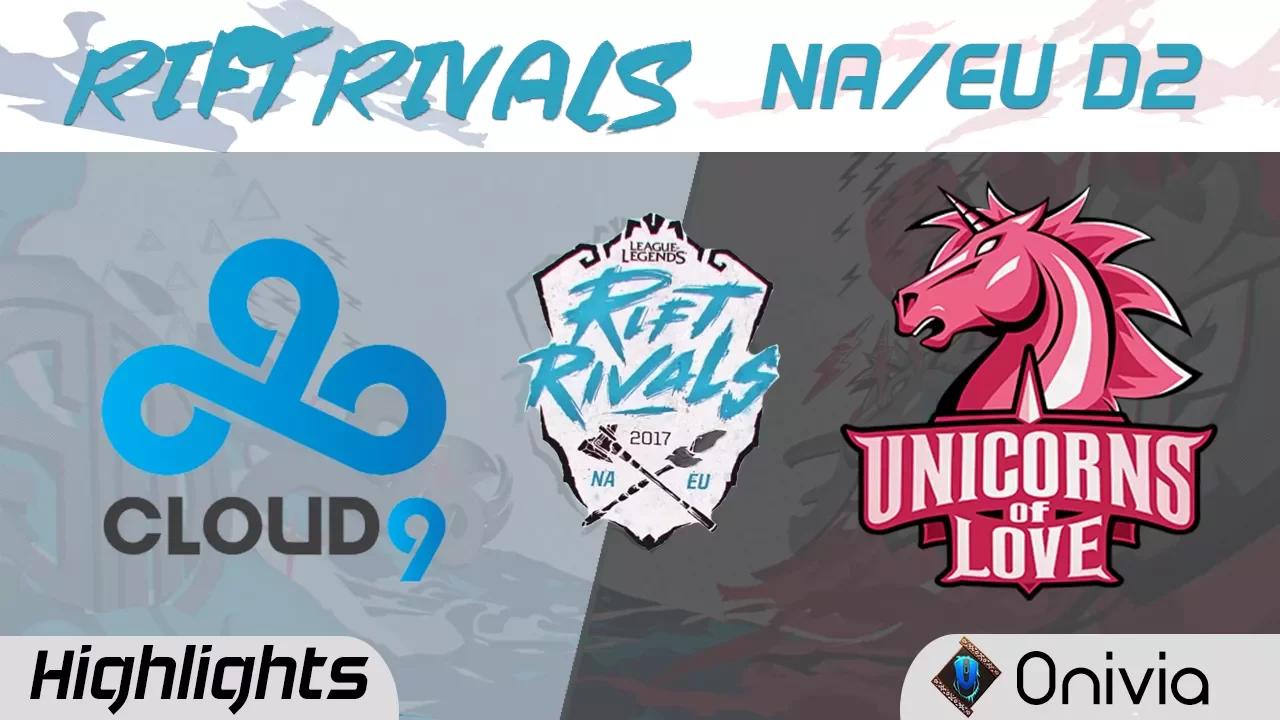 C9 vs UOL Highlights Rift Rivals EU & NA 2017 Cloud9 vs Unicorns of Love by Onivia thumbnail