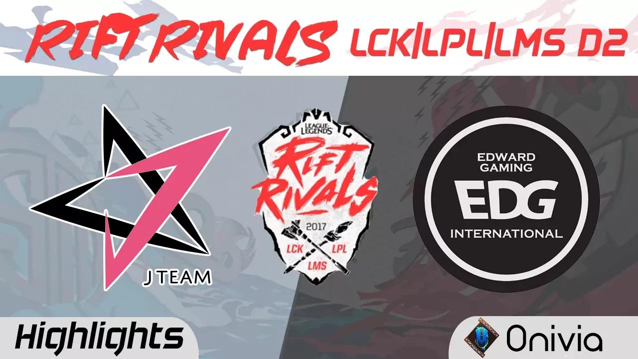 JT vs EDG Highlights Rift Rivals LCK LPL LMS 2017 J Team vs Edward Gaming  by Onivia thumbnail