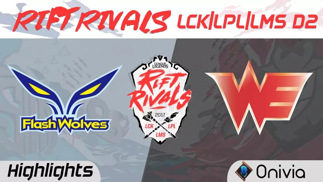 FW vs WE Highlights Rift Rivals LCK LPL LMS 2017 Flash Wolves vs Team WE Up by Onivia thumbnail