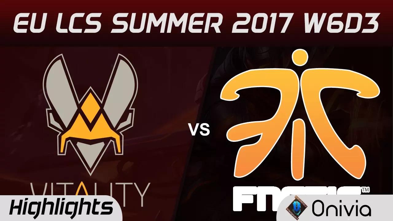 VIT vs FNC Highlights Game 1 EU LCS SUMMER 2017 Vitality vs Fnatic by Onivia thumbnail