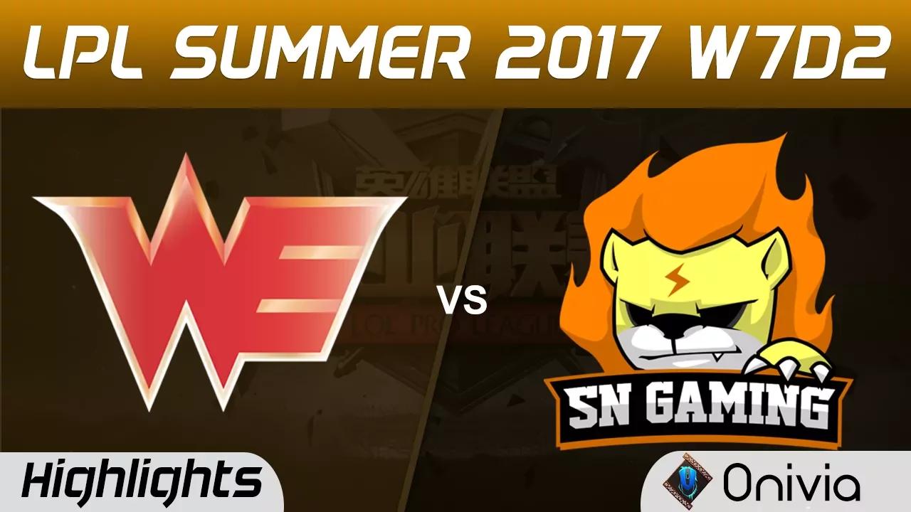 WE vs SNG Highlights Game 1 LPL SUMMER 2017 Team WE vs Suning Gaming by Onivia thumbnail