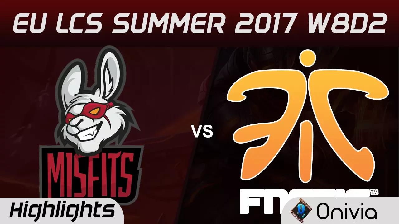 MSF vs FNC Highlights Game 1 EU LCS SUMMER 2017 Misfits vs Fnatic by Onivia thumbnail