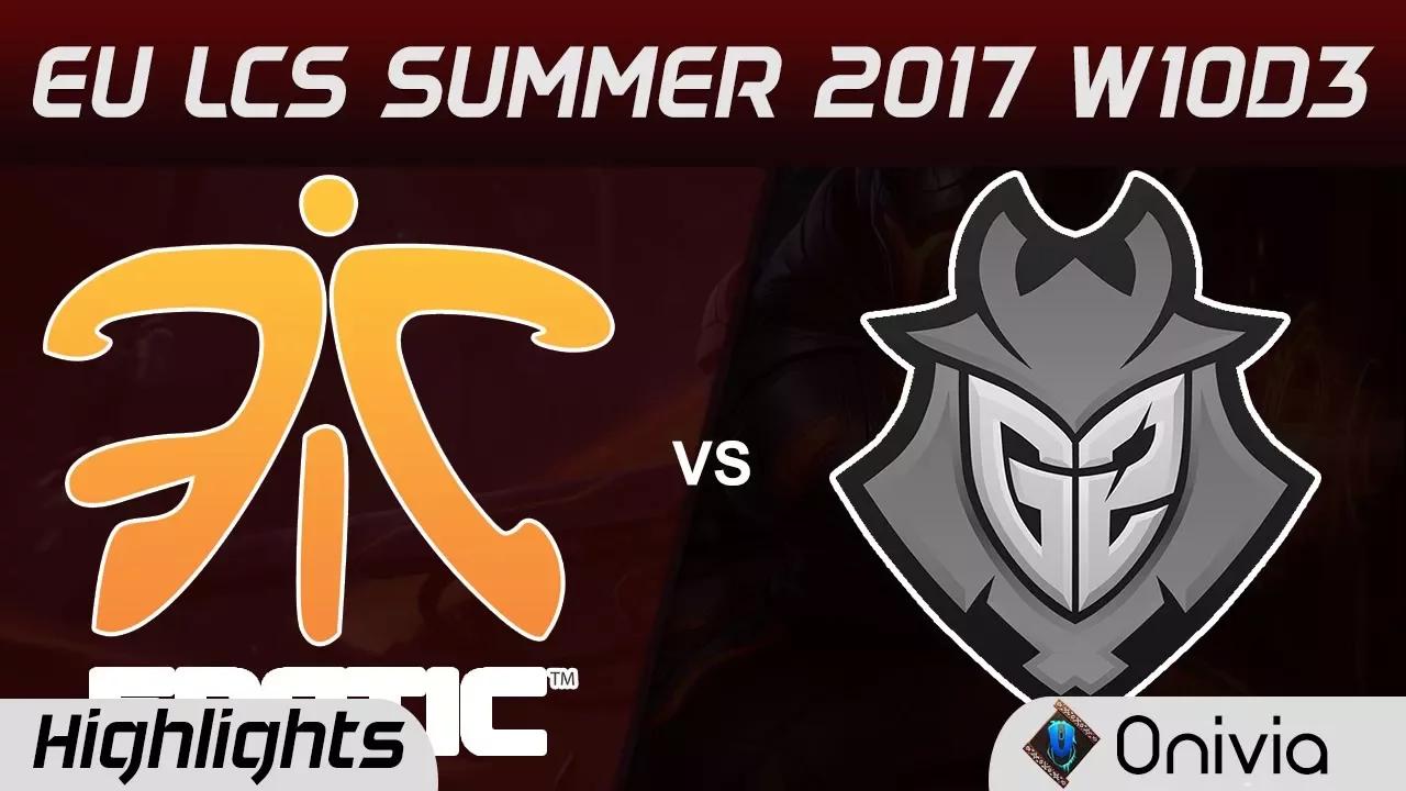 FNC vs G2 Highlights Game 1 EU LCS SUMMER 2017 Fnatic vs G2 Esports by Onivia thumbnail