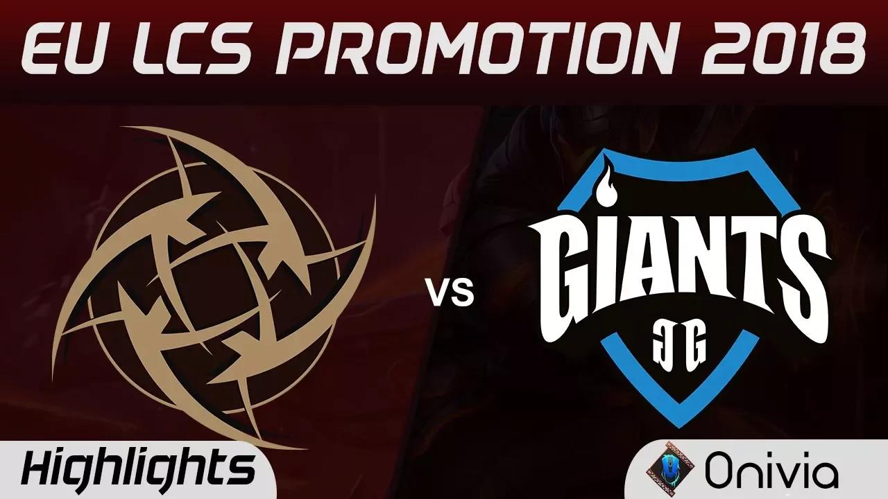 NIP vs GIA Highlights Game 1 EU LCS SPRING PROMOTION 2018 Ninjas in Pyjamas vs Giants Gaming by Oniv thumbnail