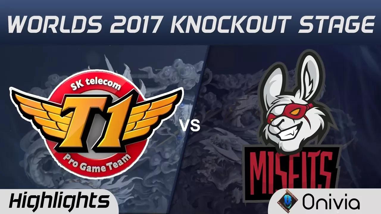 SKT vs MSF  Highlights Game 1  World Championship 2017 Knockout Stage SK Telecom T1 vs Misfits Gam thumbnail