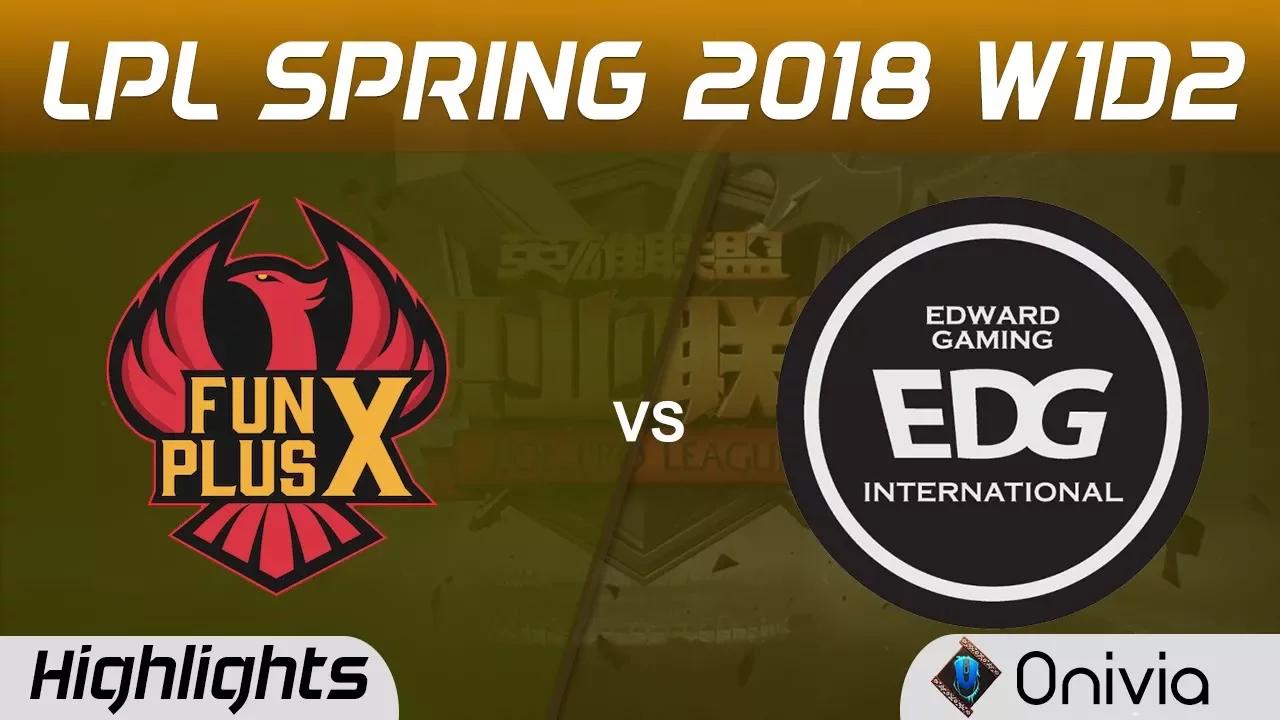 FPX vs EDG Highlights Game 1 LPL Spring 2018 W1D2 FunPlus Phoenix vs Edward Gaming by Onivia thumbnail