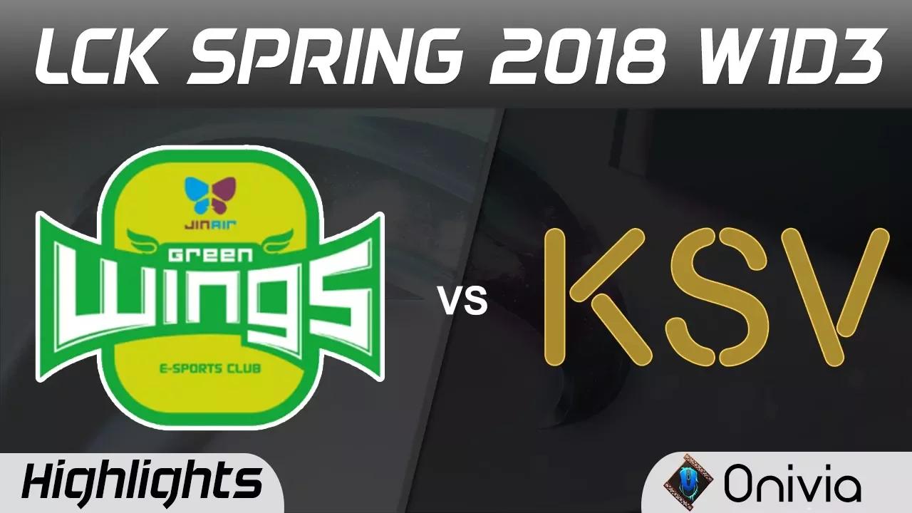 JAG vs KSV Highlights Game 1 LCK Spring 2018 W1D3 JinAir Green Wings vs KSV eSports by Onivia thumbnail