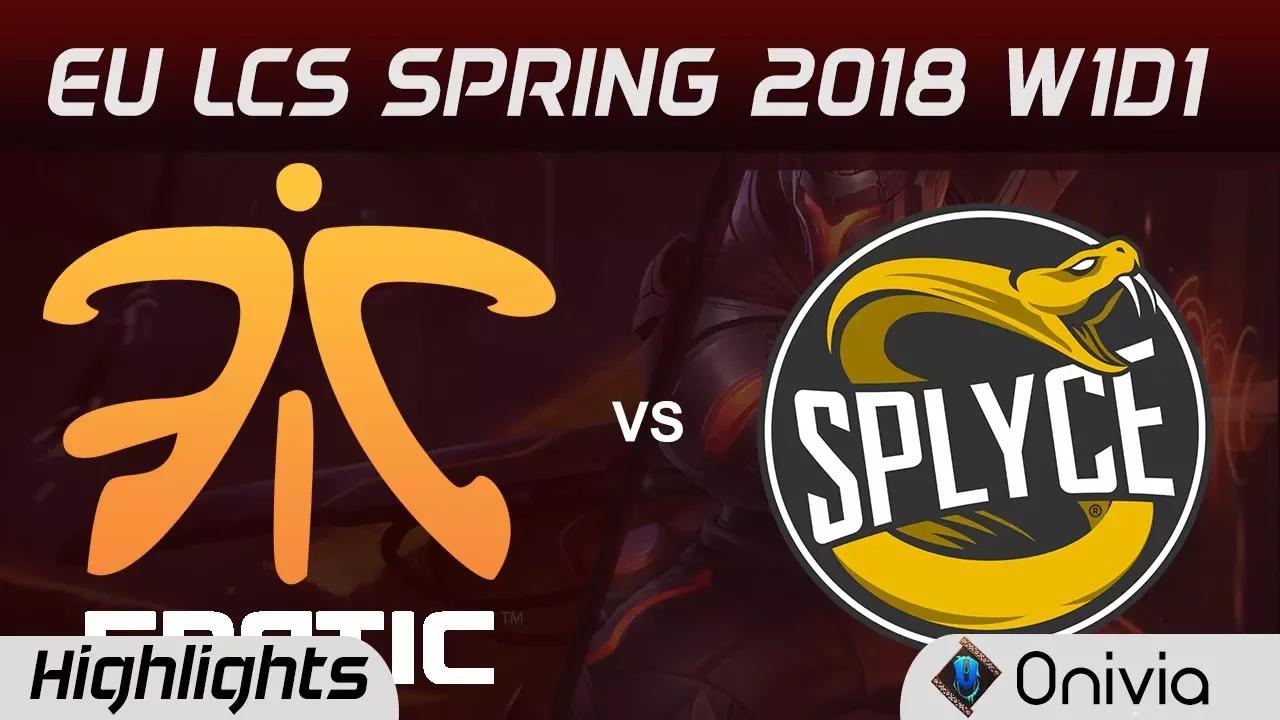 FNC vs SPY Highlights EU LCS Spring 2018 W1D1 Fnatic vs Splyce by Onivia thumbnail