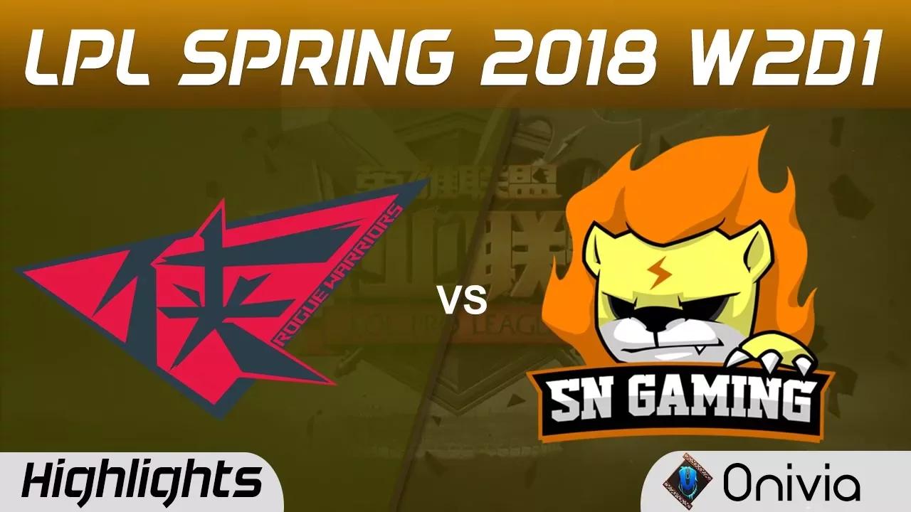 RW vs SNG Highlights Game 2 LPL Spring 2018 W2D1 Rouge Warriors vs Suning Gaming by Onivia thumbnail