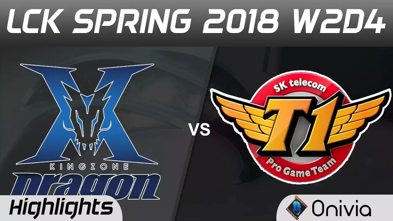 KZ vs SKT Highlights Game 1 LCK Spring 2018 W2D4 Kingzone DragonX vs SK Telecom T1 by Onivia thumbnail