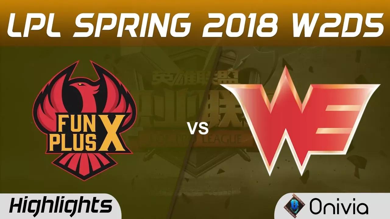 FPX vs WE Highlights Game 1 LPL Spring 2018 W2D5 FunPlus Phoenix vs Team WE by Onivia thumbnail