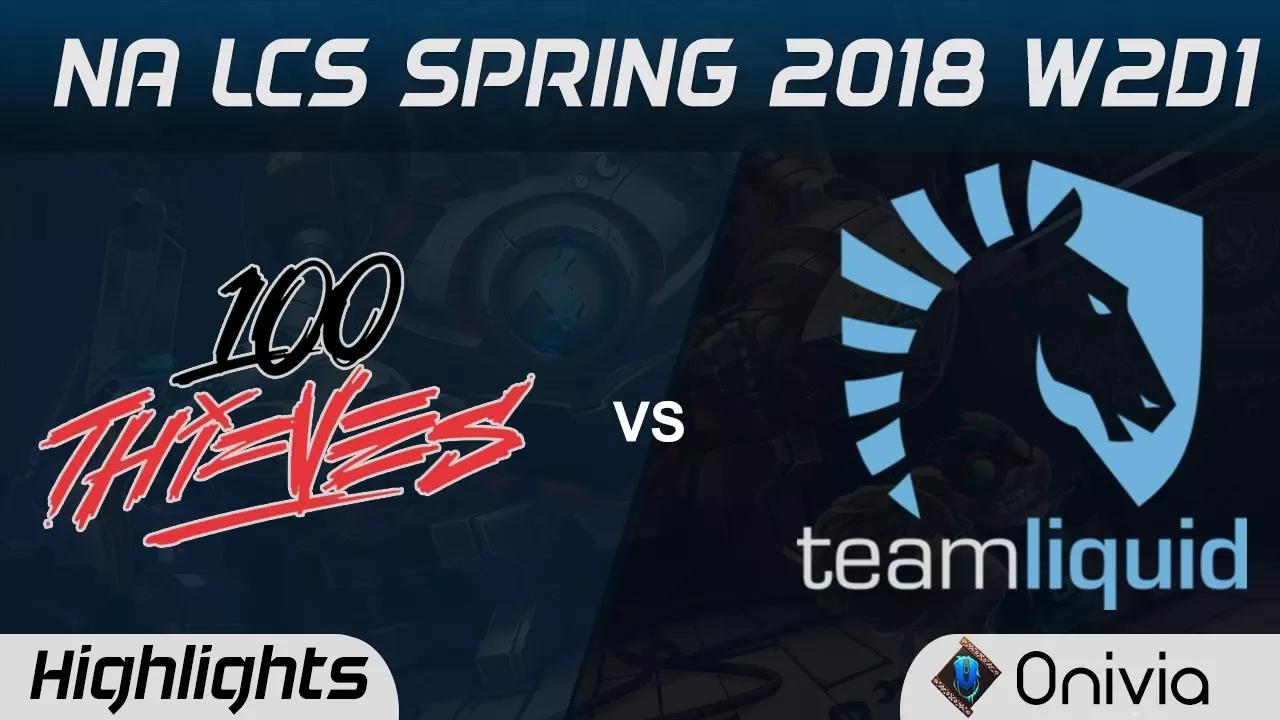 100 vs TL Highlights NA LCS Spring 2018 W2D1 100 Thieves vs Team Liquid by Onivia thumbnail