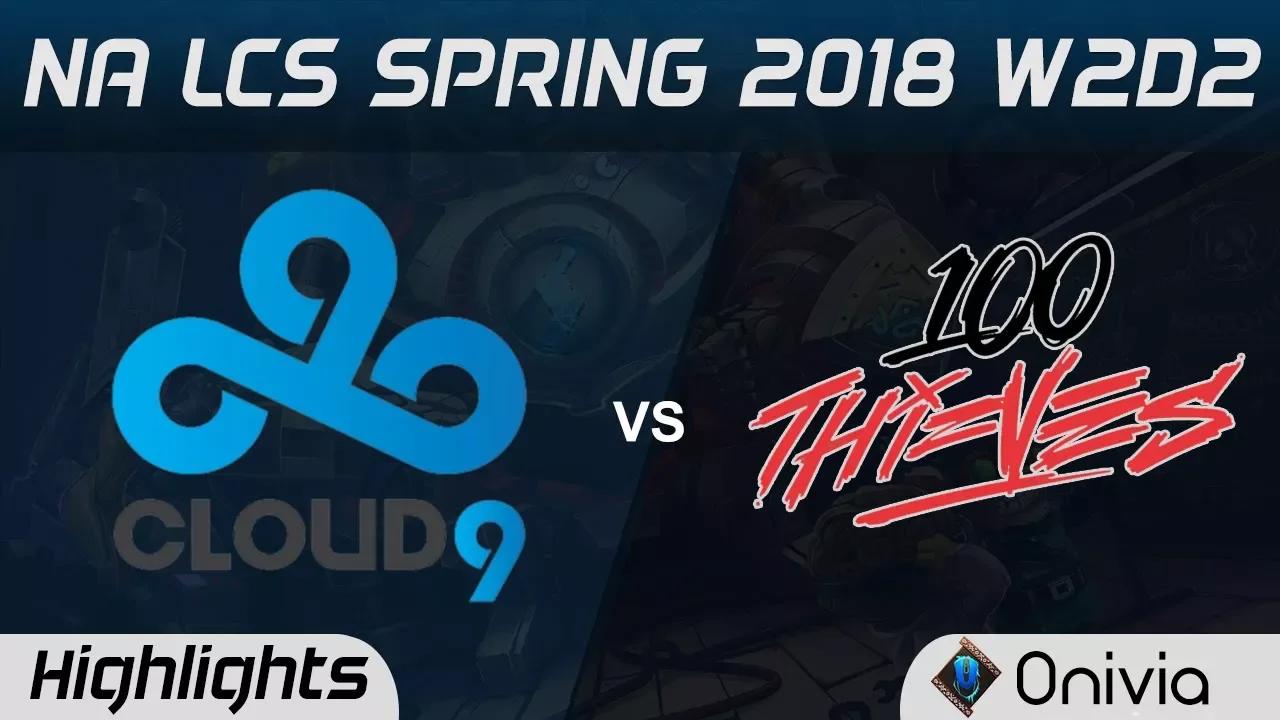 C9 vs 100 Highlights NA LCS Spring 2018 W2D2 Cloud9 vs 100 Thieves by Onivia thumbnail