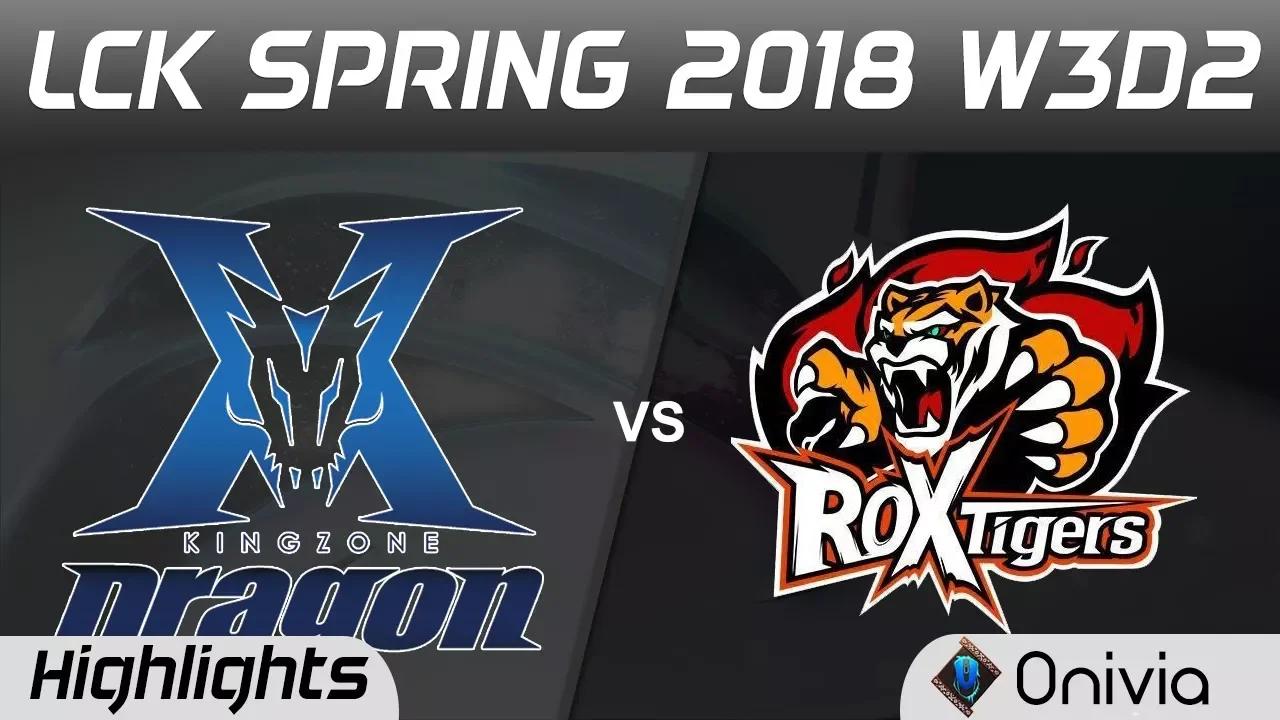 KZ vs ROX Highlights Game 2 LCK Spring 2018 W3D2 KingZone DragonX vs ROX Tigers by Onivia thumbnail