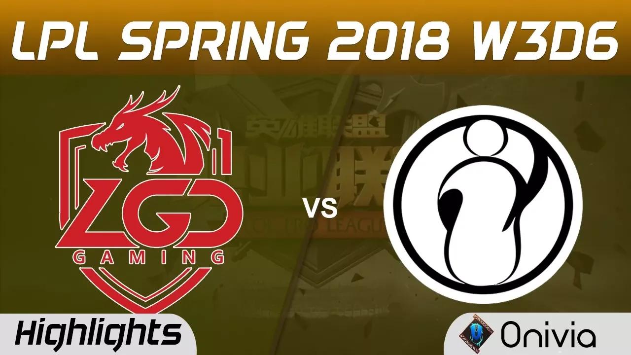 LGD vs IG Highlights Game 1 LPL Spring 2018 W3D6 LGD Gaming vs Invictus Gaming by Onivia thumbnail