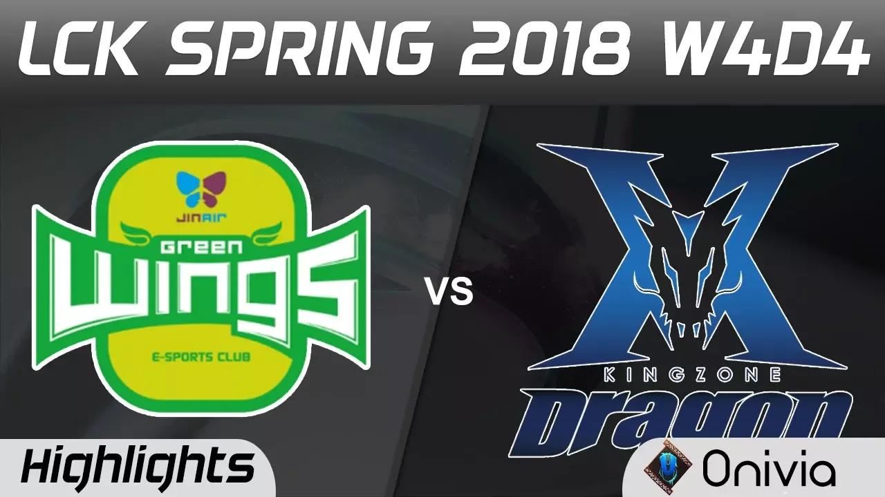 JAG vs KZ Highlights Game 1 LCK Spring 2018 W4D4 Jin Air Green Wings vs KingZone DragonX by Onivia thumbnail