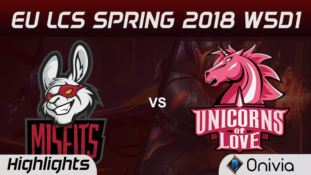 MSF vs UOL Highlights EU LCS Spring 2018 W5D1 Misfits Gaming vs Unicorns of Love by Onivia thumbnail