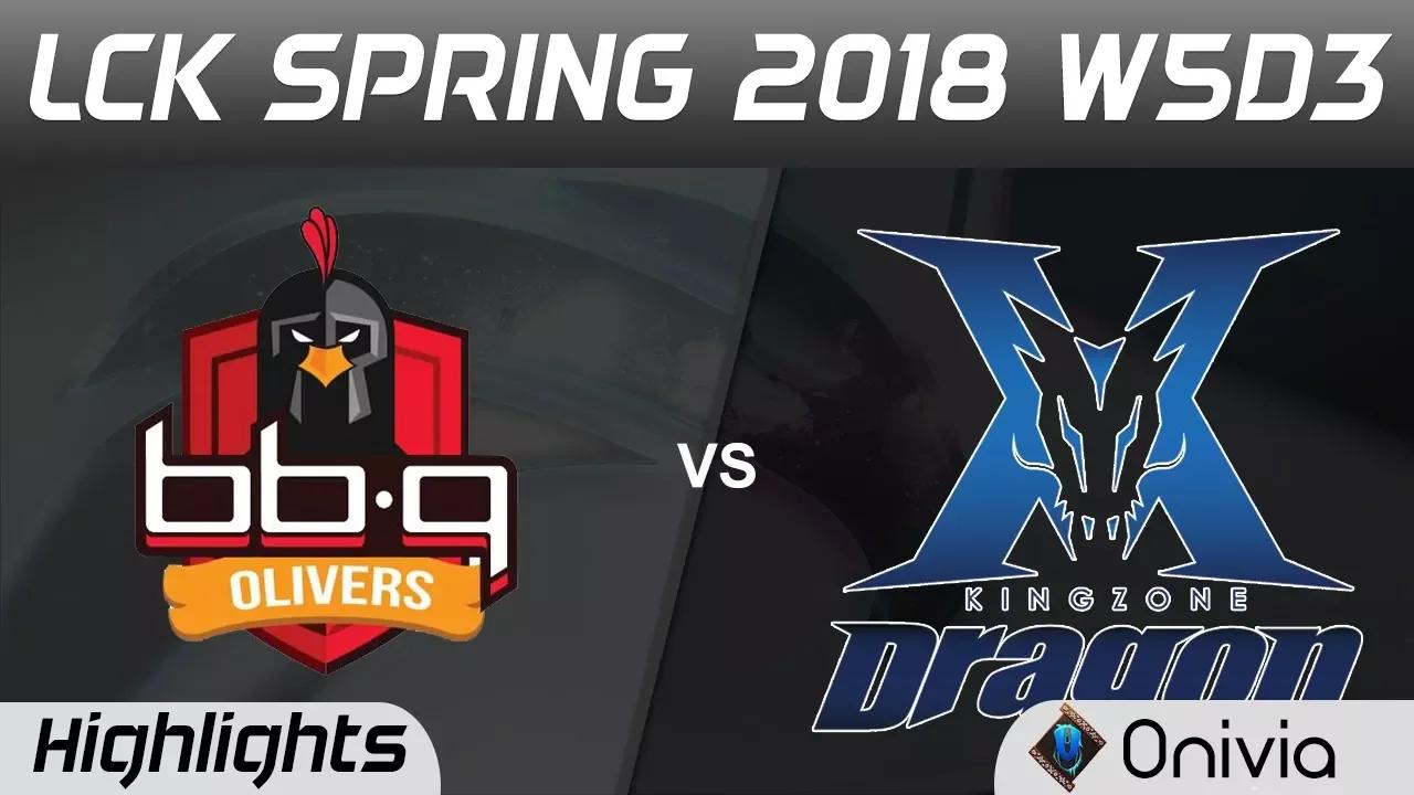 BBQ vs KZ Highlights Game 1 LCK Spring 2018 W5D3 BBQ Olivers vs Kingzone DragonX by Onivia thumbnail